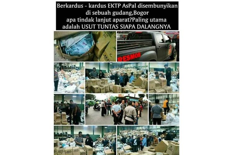 Tangkapan layar yang beredar baik di grup Whatsapp, maupun media sosial soal berbagai spekulasi tercecernya e-KTP di Bogor, pekan lalu.