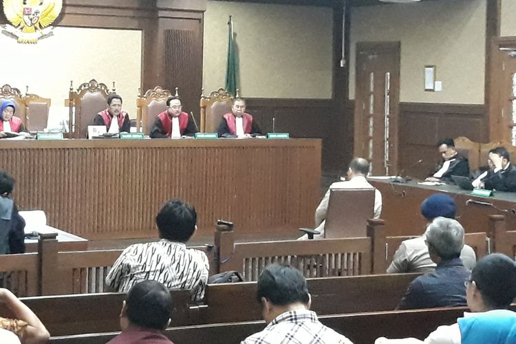 Mantan Kepala BPPN, Syafruddin Arsyad Temenggung di Pengadilan Tipikor Jakarta, Senin (3/9/2018).