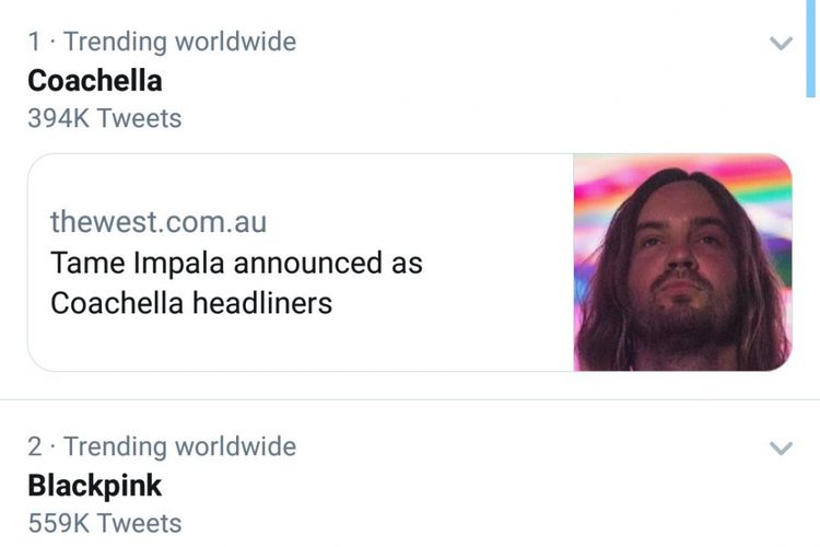 Blackpink menjadi trending topic dunia, Kamis (3/1/2019), setelah terkonfirmasi tampil di Coachella.