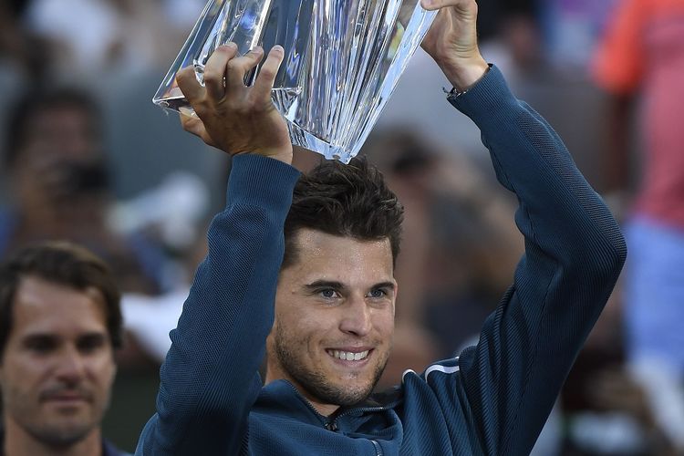 Petenis Austria, Dominic Thiem, menjuarai Indian Wells Masters 2019 setelah mengalahkan Roger Federer di laga final, Minggu 17 Maret 2019.