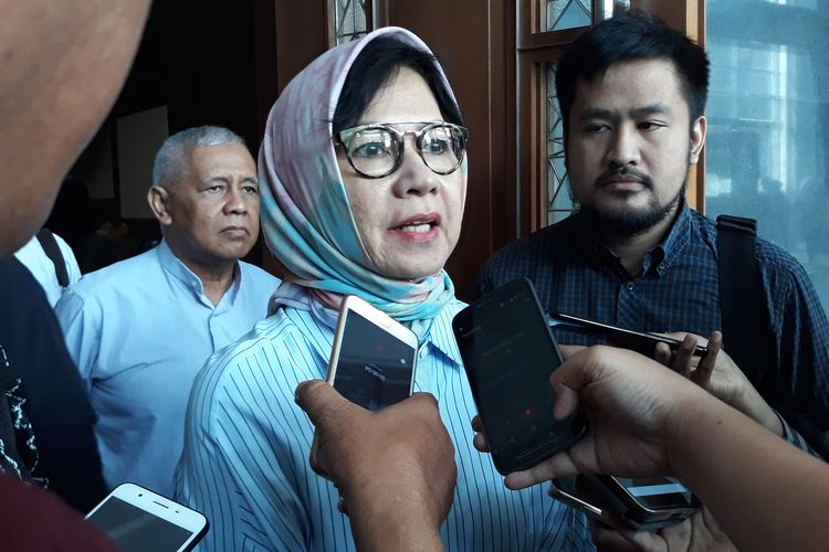 Mantan Direktur Utama PT Pertamina Persero, Karen Agustiawan di Pengadilan Tipikor Jakarta, Jumat (24/5/2019).