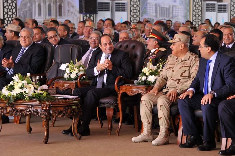 Presiden Mesir Abdel Fattah al-Sisi dalam kunjungannya ke kota Alamein, Kamis (1/3/2018).