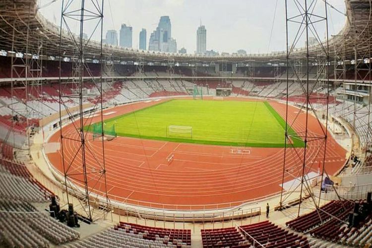 Progres konstruksi Stadion Utama GBK.