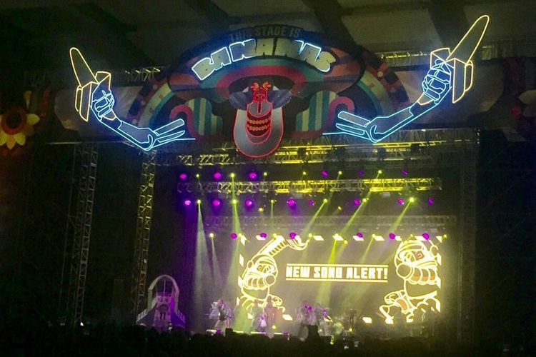 Trio grup RAN tampil di hari kedua We The Fest 2019 di Jiexpo, Kemayoran, Jakarta Pusat, Sabtu (20/7/2019).