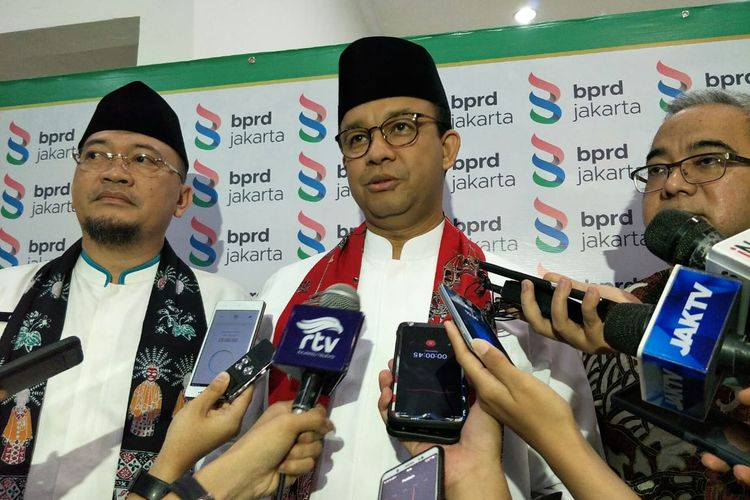 Gubernur DKI Jakarta Anies Baswedan di Dinas Teknis Abdul Muis, Jakarta Pusat, Jumat (26/4/2019)