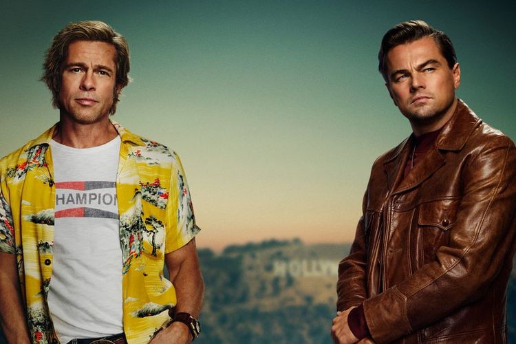 Leonardo DiCaprio dan Brad Pitt dalam poster film Once Upon a Time In Hollywood.