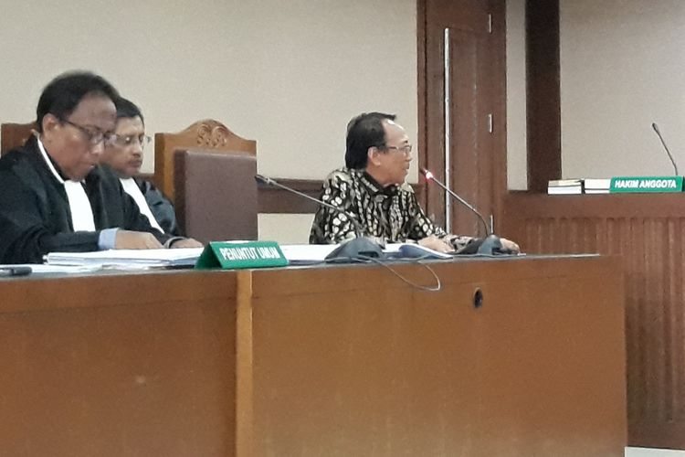 Mantan Menteri ESDM, Jero Wacik di Pengadian Tipikor Jakarta, Senin (23/7/2018).