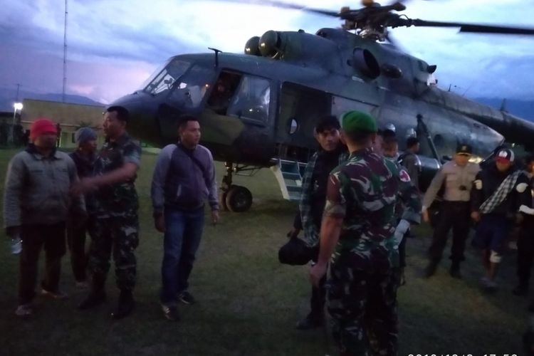 Helikopter yang digunakan untuk melalukan evakuasi di Nduga