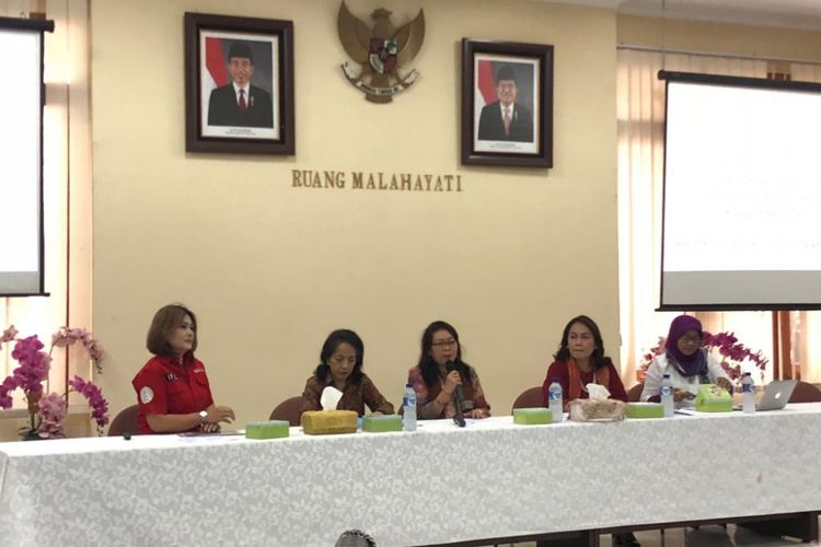 Sejumlah organisasi mendesak DPR untuk segera mengesahkan Rancangan Undang-Undang Penghapusan Kekerasan Seksual (RUU PKS). Foto diambil saat jumpa pers di Kantor Kowani, Jalan Imam Bonjol, Minggu (18/11/2018). 