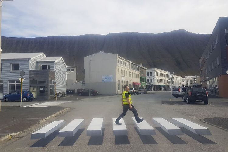 Zebra cross 3D di Islandia.