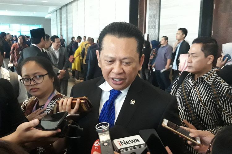 Ketua DPR RI Bambang Soesatyo di Hotel Bidakara, Jakarta Selatan, Senin (26/8/2019).