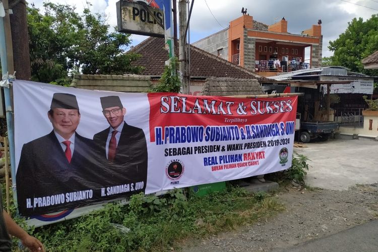 Spanduk Klaim Kemenangan Prabowo di Bantul (Dokumentasi Satpol-PP Bantul)