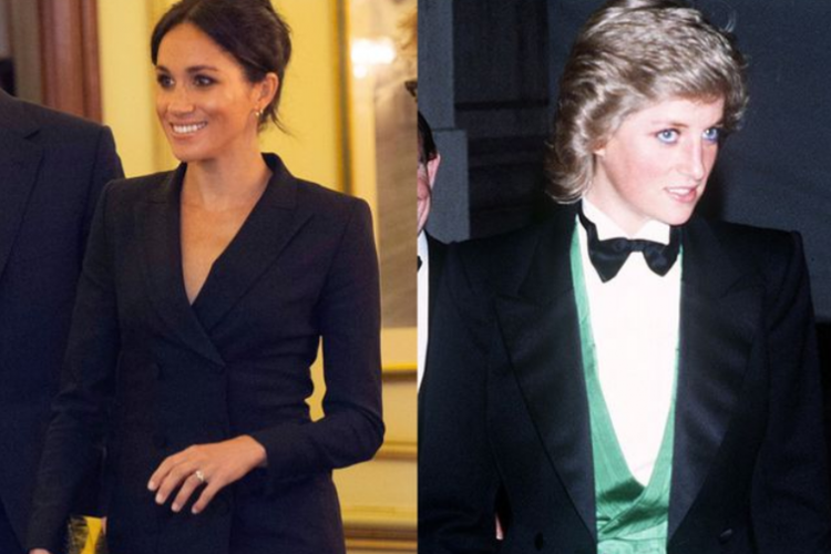 Meghan Markle dan Putri Diana memakai Tuxedo