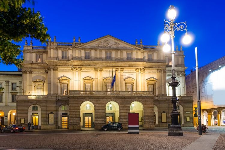 Gedung opera La Scala, Milan, Italia.