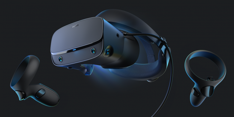 Ilustrasi Oculus Rift S dengan Touch Controller