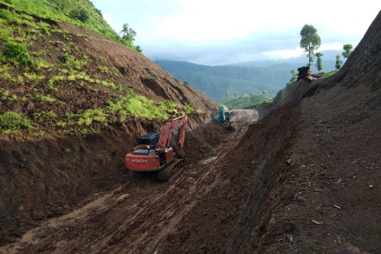 Kondisi medan proyek Sabuk Merah Perbatasan, NTT.