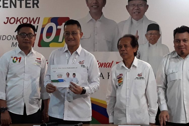 Tim Kampanye Nasional Jokowi-Maruf di Posko Cemara, Menteng, Jakarta Pusat, Selasa (5/3/2019).