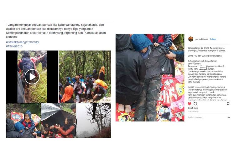 Kisah seorang pendaki yang mengalami hipotermia setelah ditinggal teman-temannya yang mengejar puncak viral di media sosial.