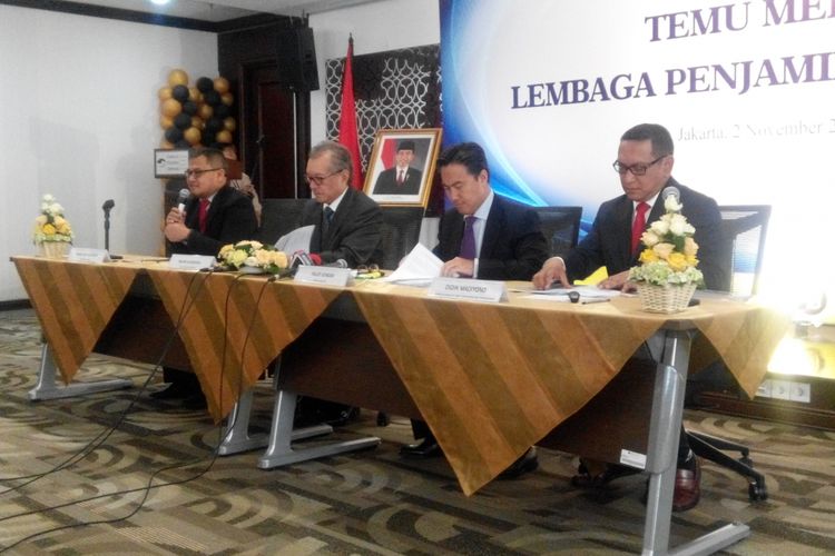 Konferensi pers Lembaga Penjamin Simpanan (LPS) di Jakarta, Kamis (2/11/2017).