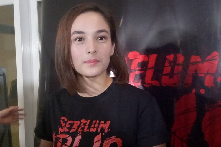 Chelsea Islan ditemui setelah jumpa pers film Sebelum Iblis Menjemput di kawasan Kemang, Jakarta Selatan, Kamis (1/3/2018).