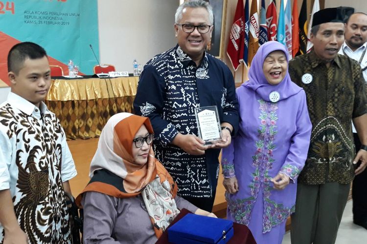 Debat tim sukses pasangan capres cawapres peserta pemilu 2019 dengan tema Membangun Indonesia Inklusif Disabilitas di kantor KPU, Menteng, Jakarta Pusat, Kamis (28/2/2019).