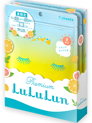 2019 Limited Edition Premium LuLuLun (Fresh Citrus Scent) seharga 1.200 yen per kotak (tidak termasuk pajak) isi 3 bungkus yang masing-masing berisi 7 lembar masker. 