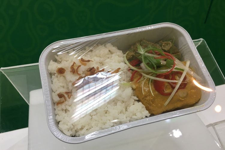 Salah satu menu baru dari Citilink Indonesia, makanan khas Indonesia, Nasi Ikan Arsik Sibolga, Jakarta, Kamis (25/1/2018).