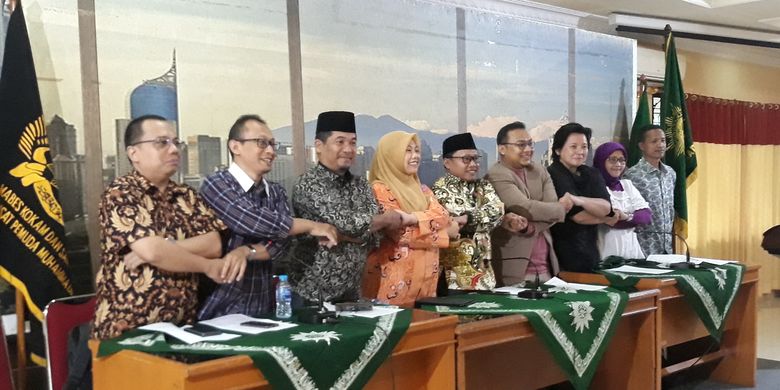 Koalisi Masyrakat Sipil Pemantau Pemilu di Gedung PP Muhammadiyah, Jakarta, Minggu (21/4/2019).