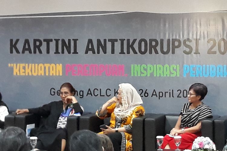 Acara Kartini Antikorupsi 2019 yang diselenggarakan gerakan Saya Perempuan Antikorupsi di Gedung ACLC KPK, Jakarta, Jumat (26/4/2019).