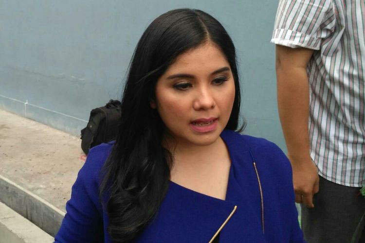 Annisa Pohan saat ditemui usai tampil di salah satu acara stasiun televisi swasta di kawasan Mampang, Jakarta Selatan, Selasa (16/4/2019).
