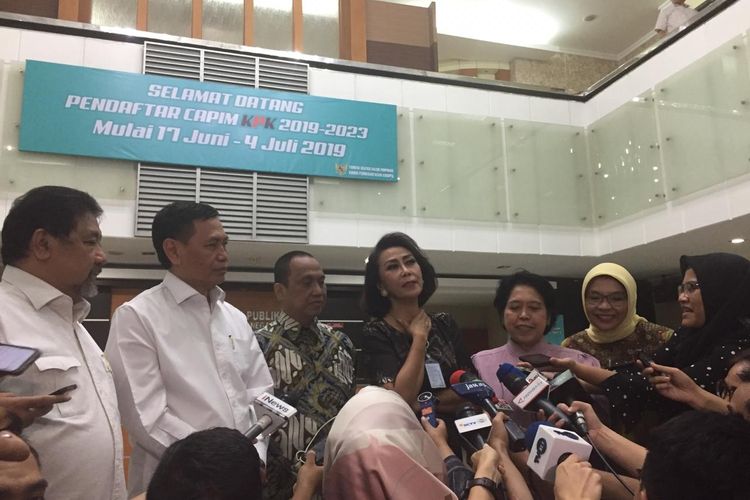 Panitia Seleksi (Pansel) calon pimpinan Komisi Pemberantasan Korupsi (KPK)  di Gedung Setneg, Jakarta Pusat, Kamis (4/7/2019).  