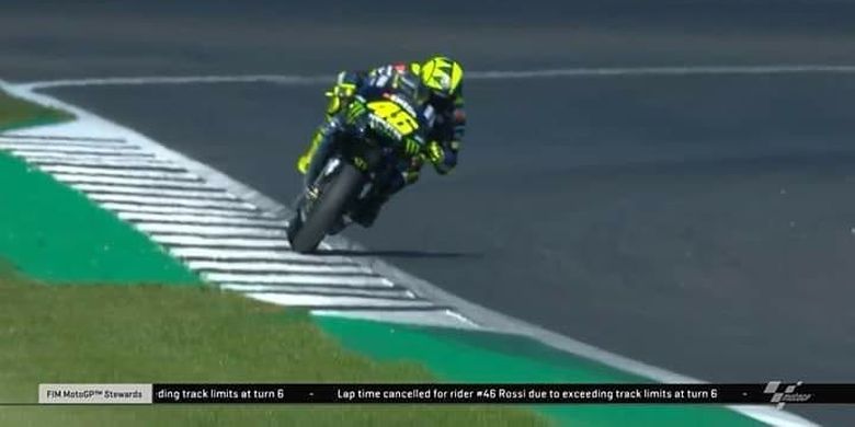 Catatan waktu Valentino Rossi di FP2 MotoGP Inggris nyaris dibatalkan