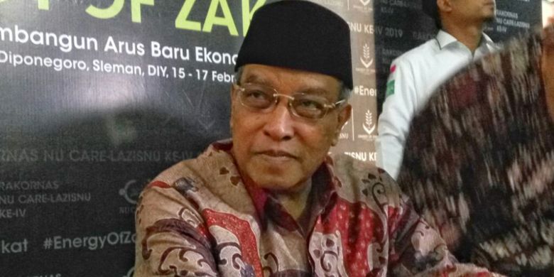 Ketua Umum Pengurus Besar Nahdlatul Ulama (PBNU) KH Said Aqil Siradj saat jumpa pers usai  acara Rakornas ke-IV NU Care-Lazisnu di Ponpes Pangeran Diponegoro, Sleman, Jumat (15/02/2019)