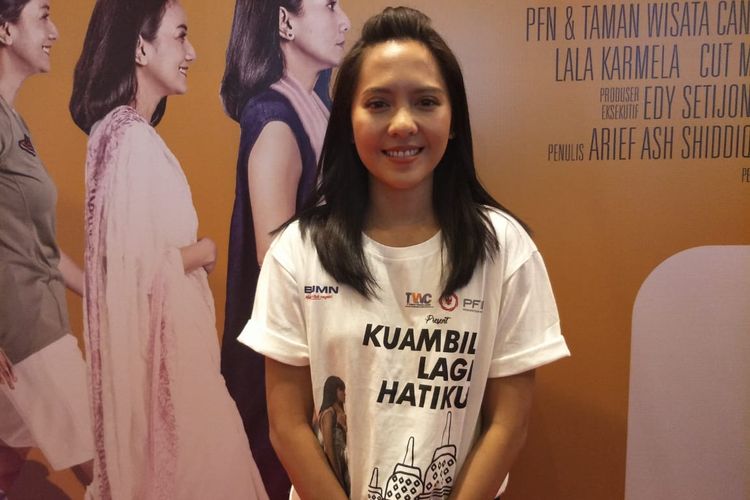 Lala Karmela saat ditemui usai screening dan jumpa pers film Kuambil Lagi Hatiku di XXI Epicentrum, Kuningan, Jakarta Selatan, Rabu (13/3/2019).