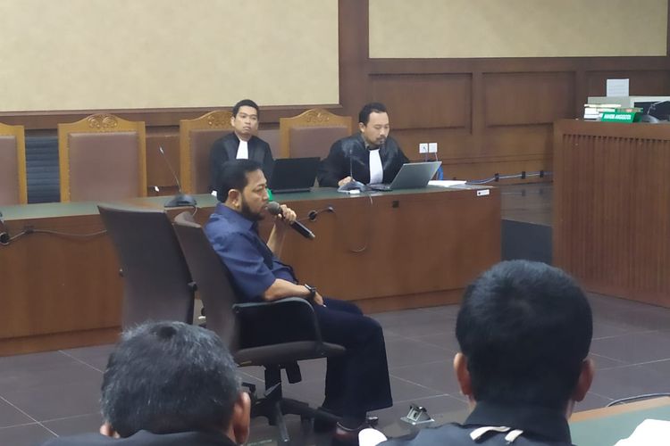 Mantan Ketua DPR Setya Novanto di Pengadilan Tindak Pidana Korupsi, Jakarta, Senin (12/8/2019).