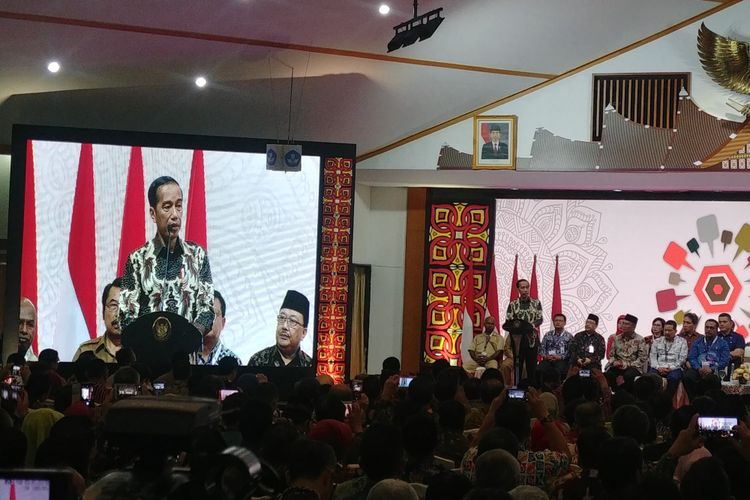 Presiden Jokowi saat membuka Rembuk Nasional Pendidikan di Depok, Selasa (12/2/2019). 