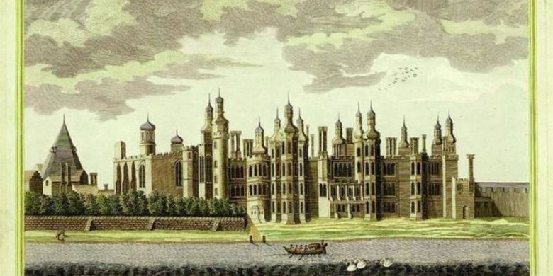 Lukisan Istana Richmond yang dibangun oleh Henry VIII, yang terbit 1765. (BBC)