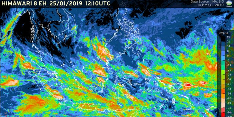 Pantauan Satelit Himawari, Jumat 25 Januari 2019.