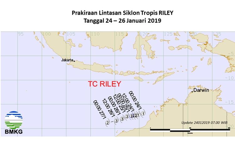 Siklon tropis Riley terbentuk dan berdampak pada cuaca di Indonesia.