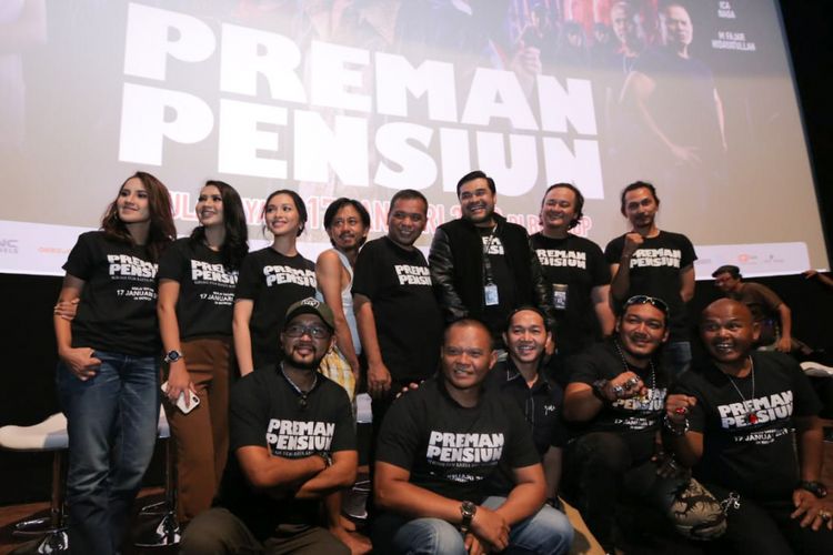 Suasana gala premiere film Preman Pensiun di XXI Epicentrum, Jakarta Selatan, Kamis (10/1/2019).