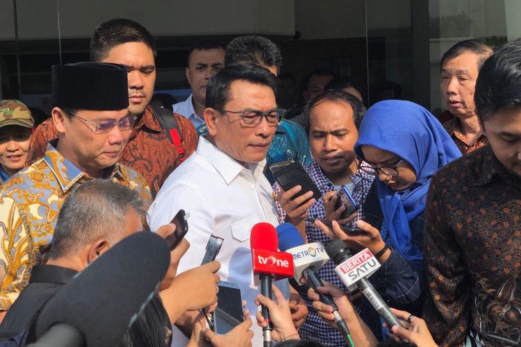 Kepala Staf Kepresidenan (KSP), Moeldoko, saat ditemui di Gedung DPP PA GMNI, Jakarta Pusat, Senin (22/7/2019). 