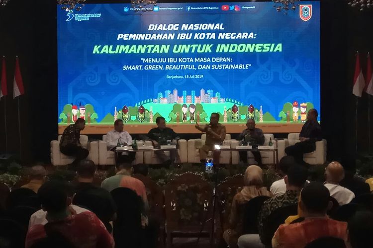 Dialog Nasional Pemindahan Ibu Kota di Novotel Banjarbaru, Senin (15/7/2019), yang dihadiri Rudy Prawiradinata, selaku Deputi Menteri PPN, Bappenas. Juga hadir Gubernur Kalsel Syahbirin Noor.