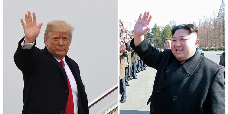 Presiden Amerika Serikat Donald Trump (kiri), dan Pemimpin Korea Utara Kim Jong Un.