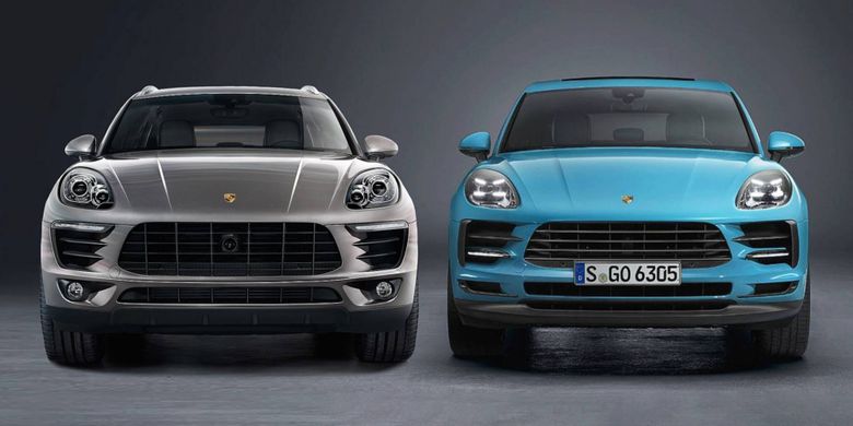 Porsche Macan lawas dan baru. 