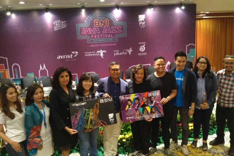 Pihak penyelenggara Java Jazz Festival bersama para stake holder dalam jumpa pers di Hotel Borobudur, Jakarta Pusat, Rabu (27/2/2019).