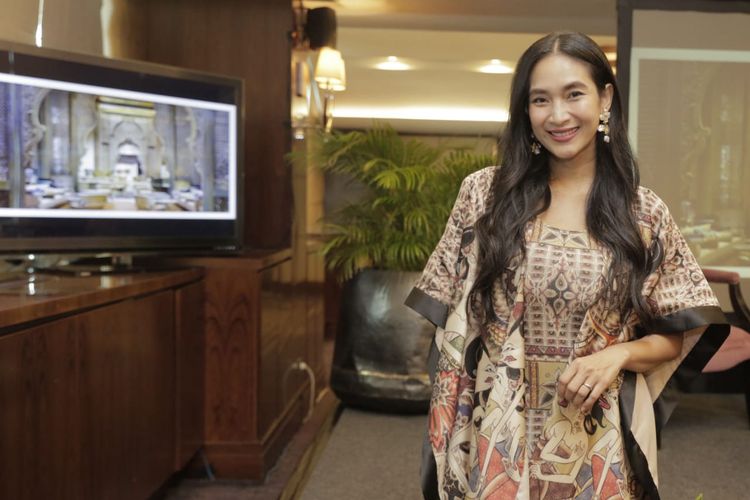 Happy Salma di Kempinski Hotel, Jakarta Pusat, Jumat (15/3/2019).
