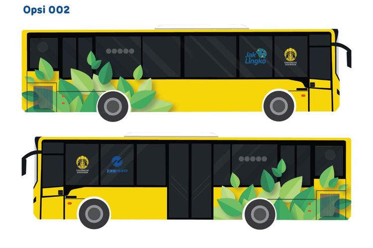 Desain 2 bus kuning versi transjakarta.