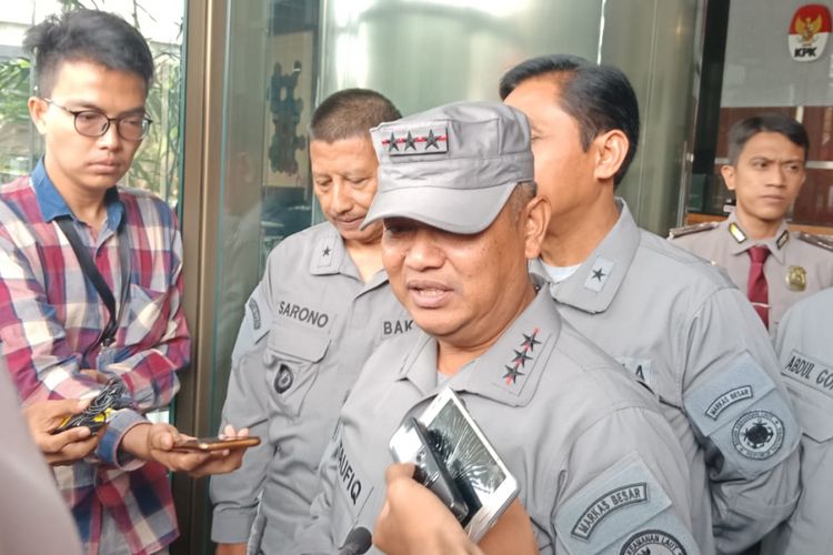 Kepala Badan Keamanan Laut (Bakamla) Laksamana Madya Achmad Taufiqoerrochman di Gedung Merah Putih KPK, Jakarta Selatan, Kamis (17/1/2019). 