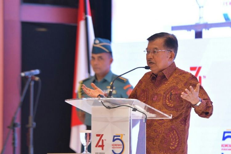 Wakil Presiden Jusuf Kalla di acara Seminar Nasioanal di Hotel Borobudur , Jakarta