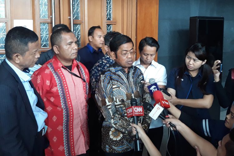 Mantan Sekjen Partai Golkar, Idrus Marham di Pengadilan Tipikor Jakarta, Selasa (12/3/2019).